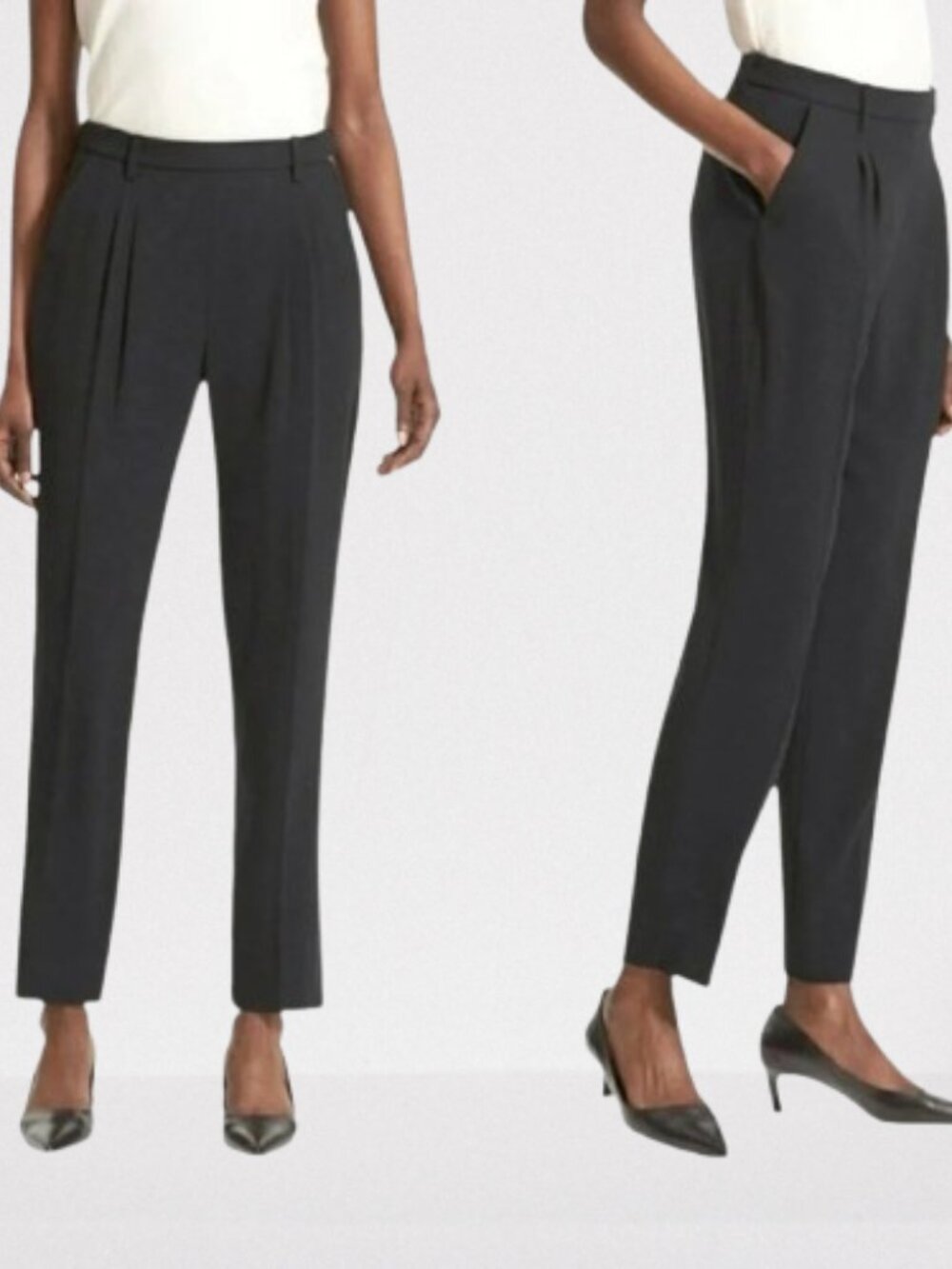 MM. Lafleur Nakamura Pleated High Rise Straight Leg Pants Size 8 Black